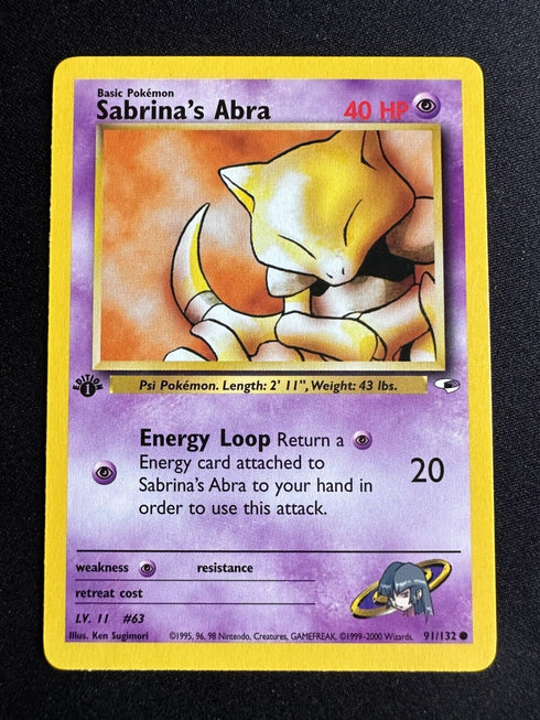 Sandshrew Mankey Slowpoke Abra 1st Edition Gym Heroes Pokemon Cards /132